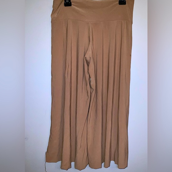 Vintage Boho Khaki Color Wide Leg Palazzo Pants Sz M - Picture 2 of 5